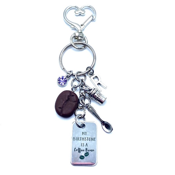 My Birthstone Is Coffee Bean Keychain Bag Charm - Picture 7 of 8
